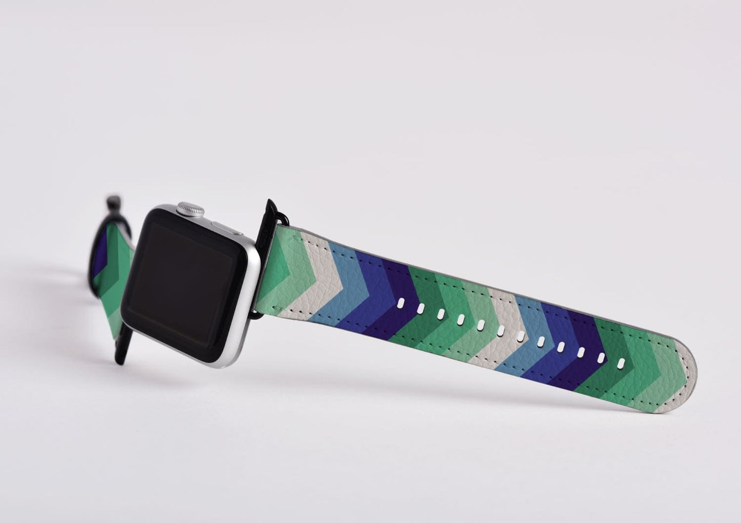 gay mlm apple watch band, discreet chevron pattern, attach