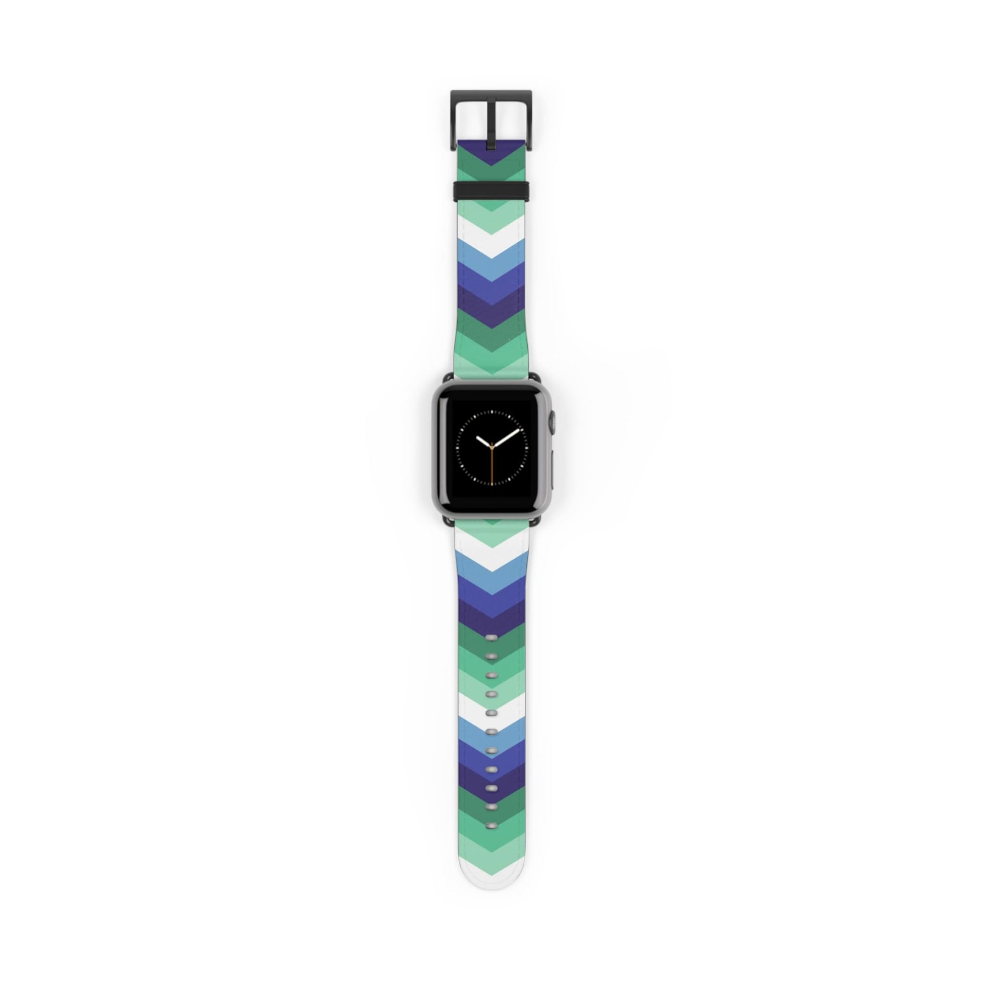 gay mlm apple watch band, discreet chevron pattern, black