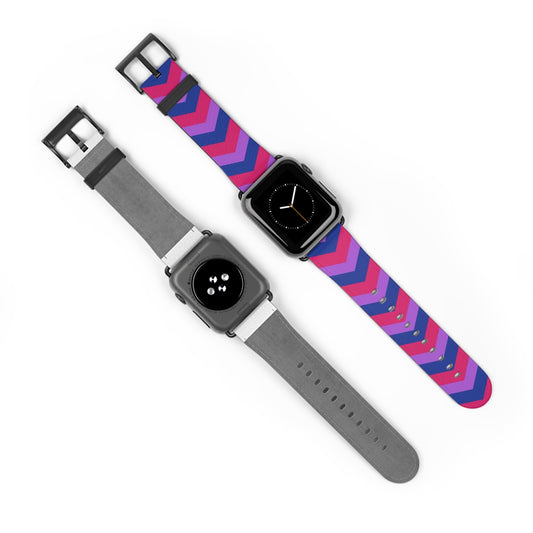 bisexual apple watch band, discreet chevron pattern