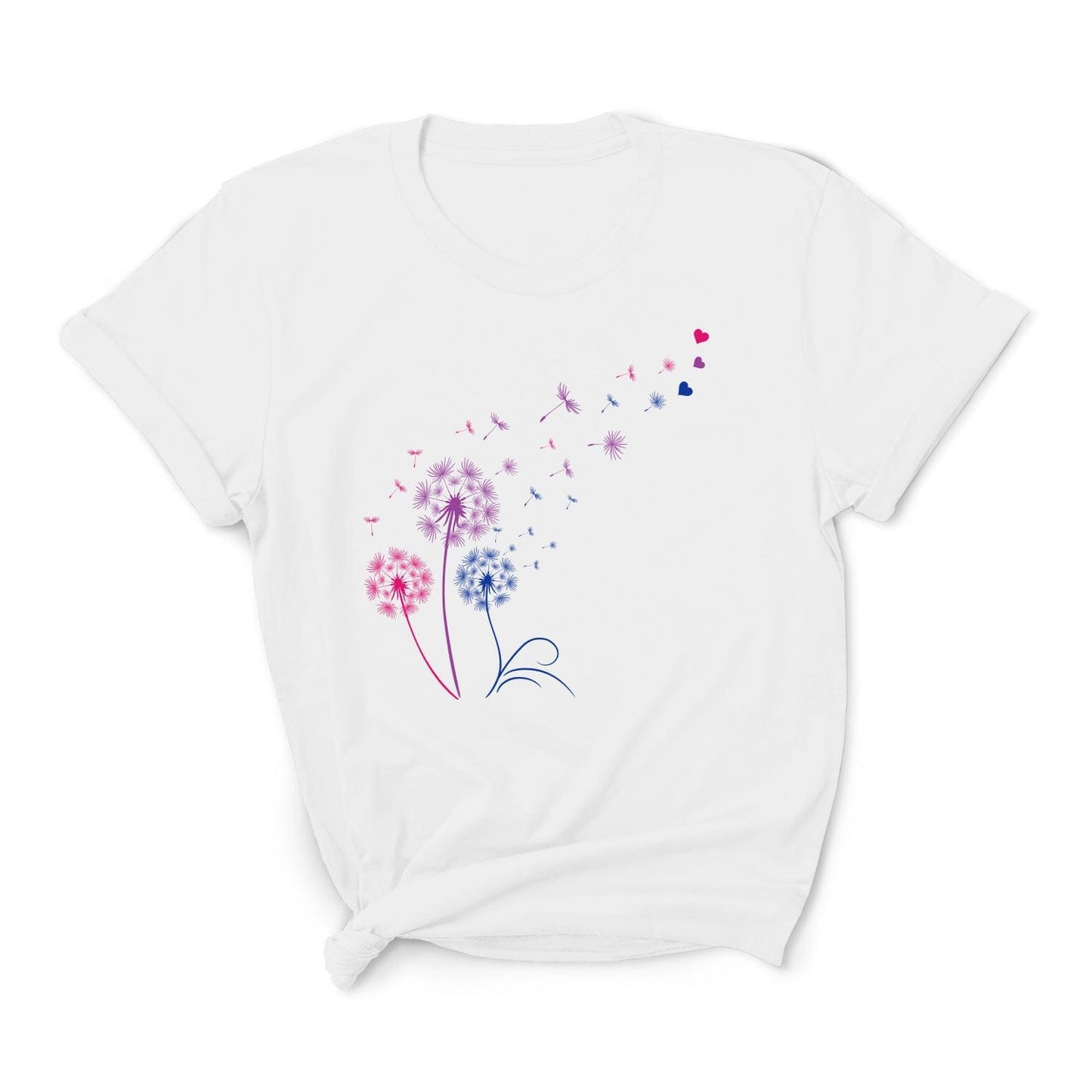 bisexual shirt, discreet bi pride dandelion, main