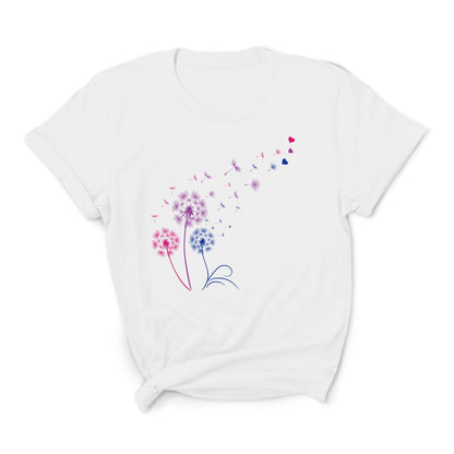 bisexual shirt, discreet bi pride dandelion, main