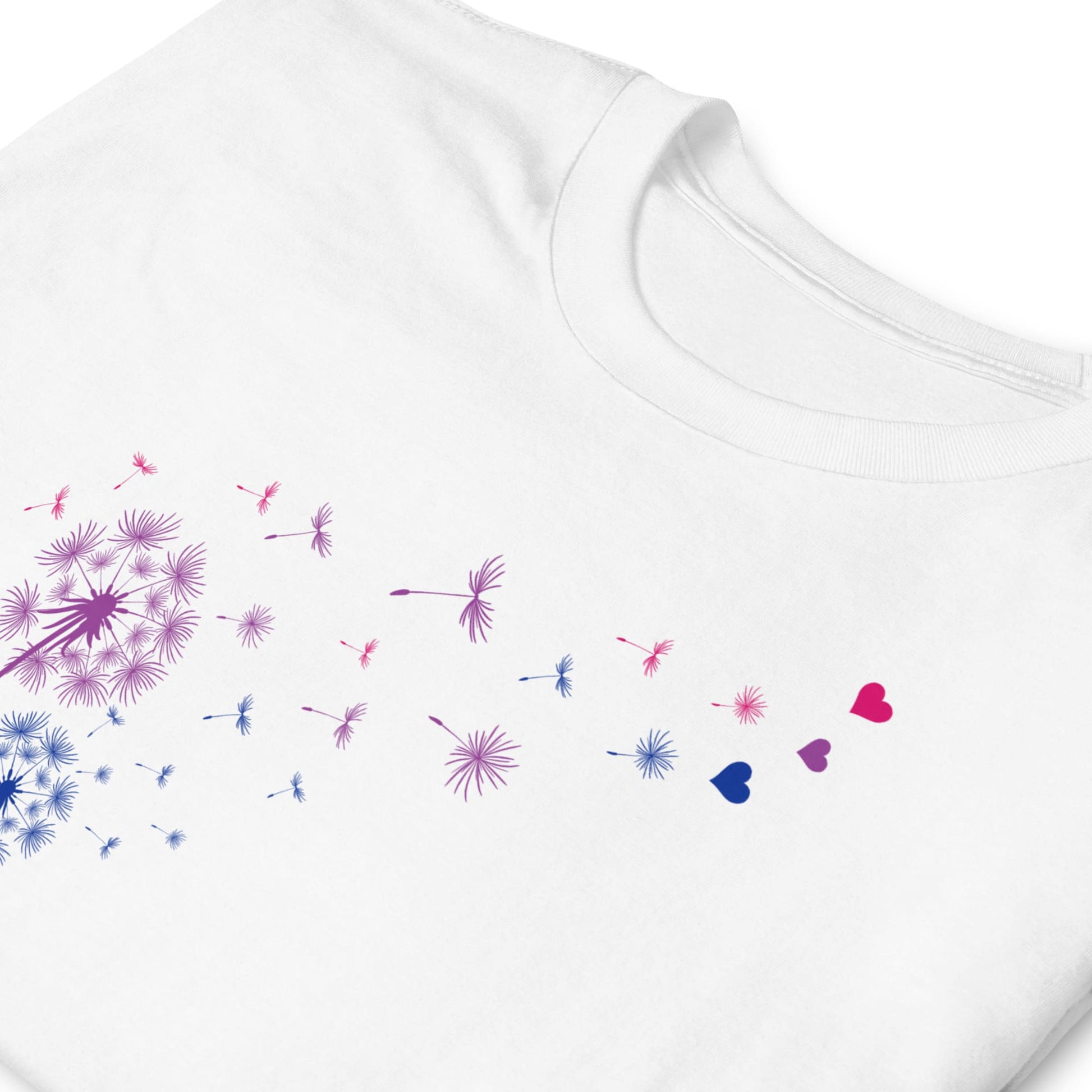 bisexual shirt, discreet bi pride dandelion, zoom