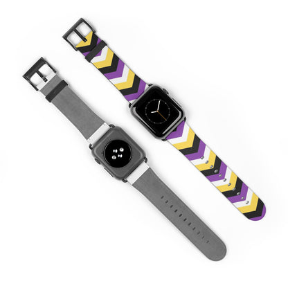 non binary apple watch band, discreet chevron pattern