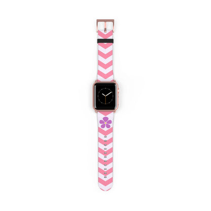 sapphic apple watch band, subtle chevron pattern, rose gold