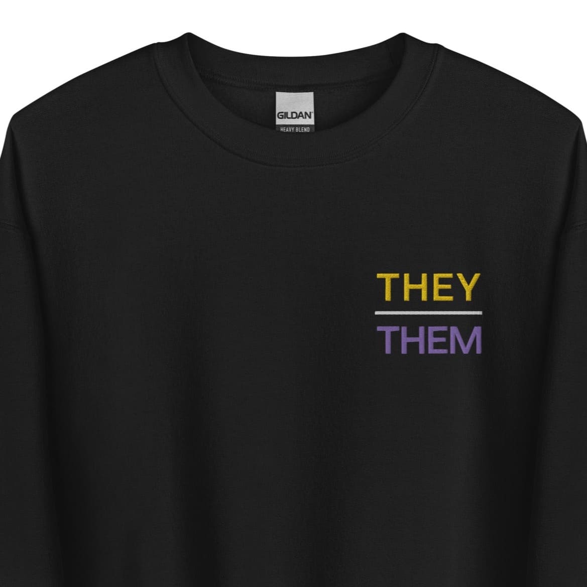 They them pronouns sweatshirt, embroidery