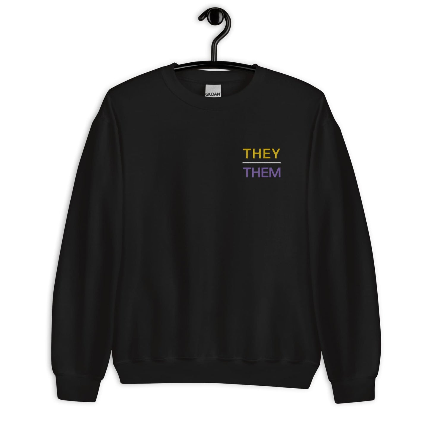 They them pronouns jumper, embroidery