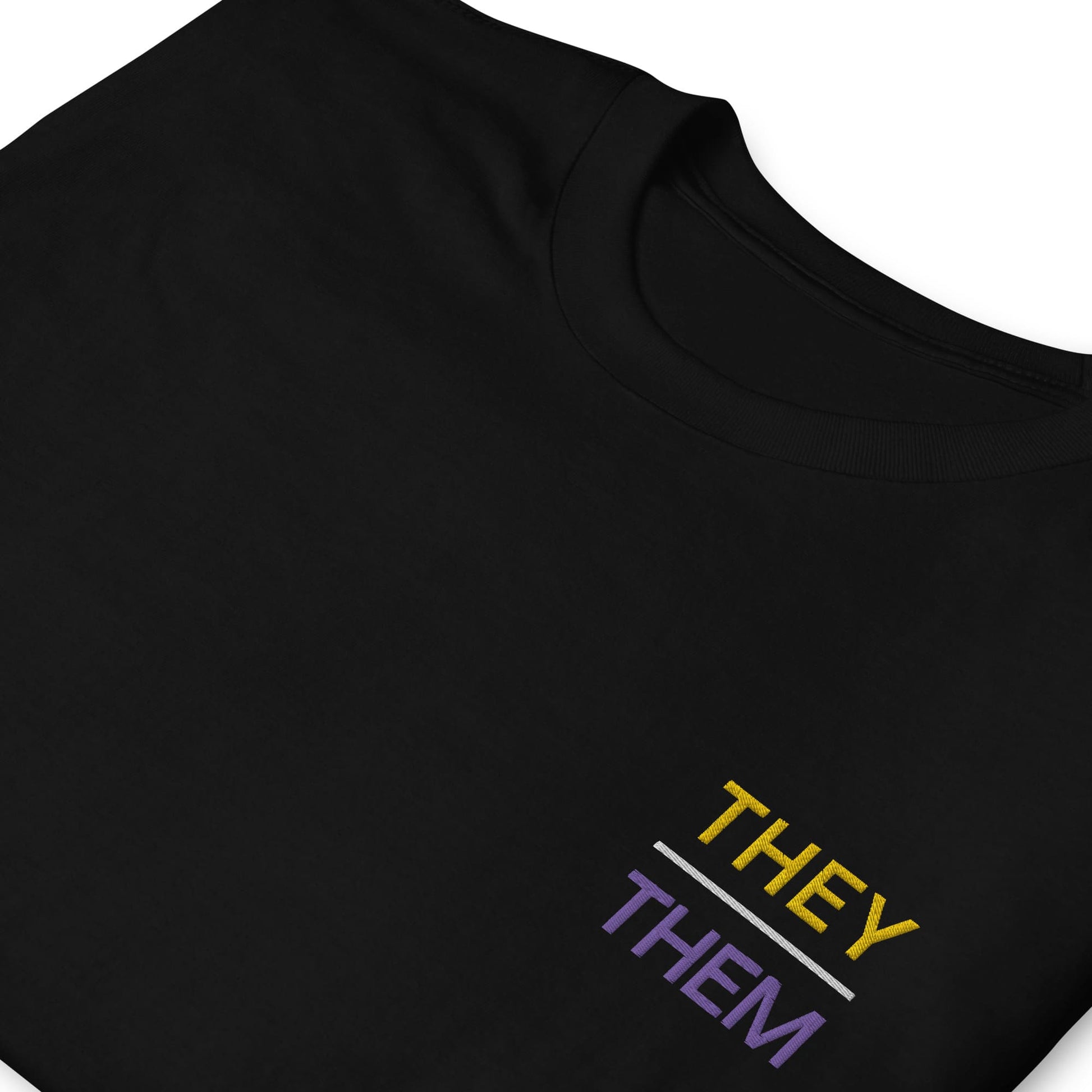 They them pronouns t shirt, embroidered