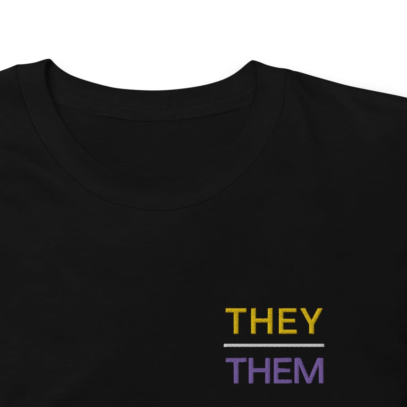 They them pronouns shirt, embroidery