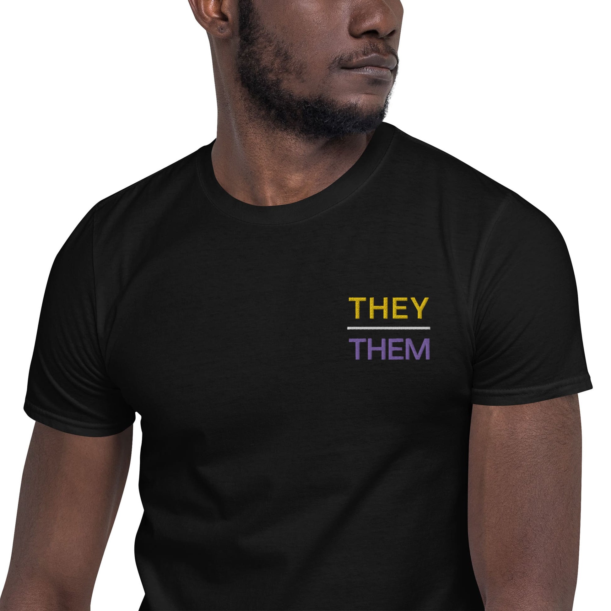 They them pronouns t shirt, embroidery