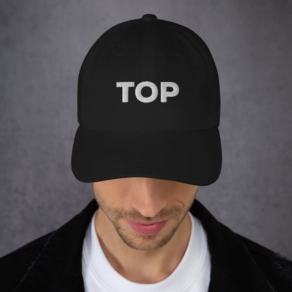 top hat, embroidered, black