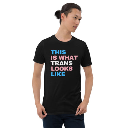 transgender shirt, this is what trans looks like, model 1