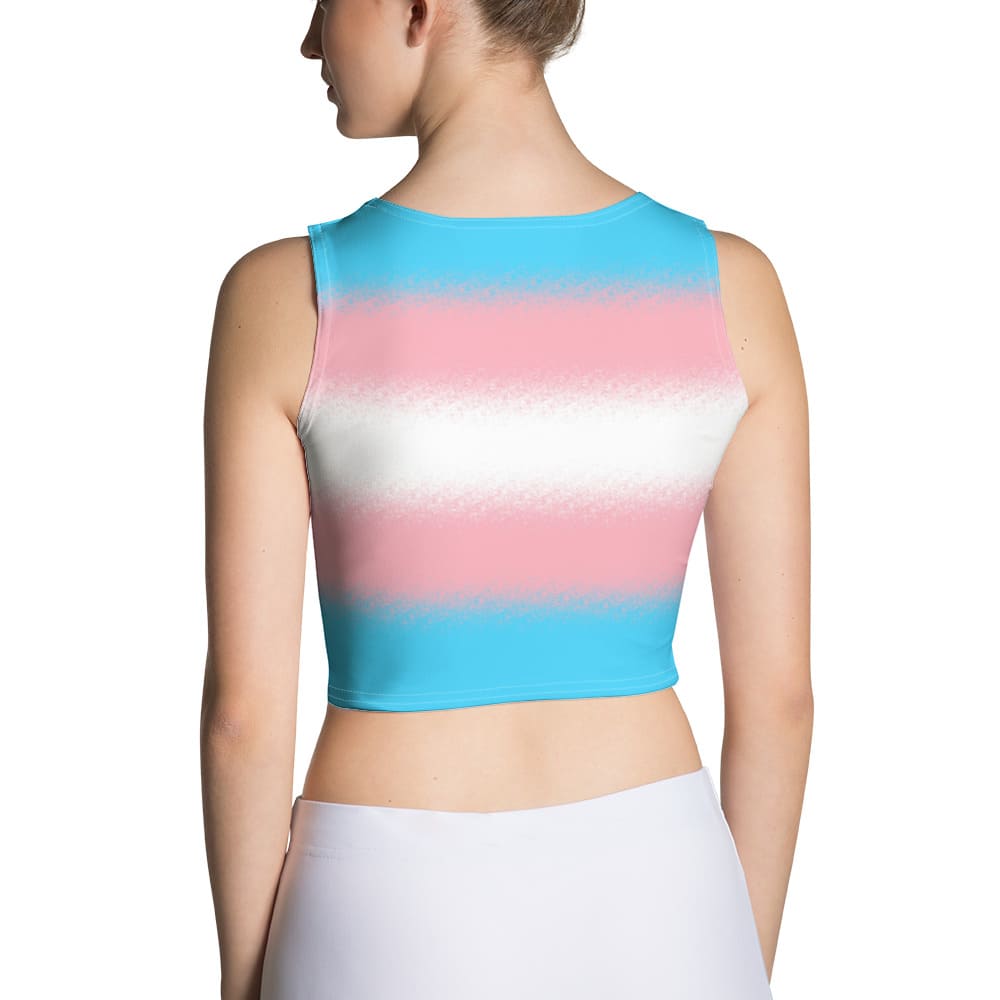 transgender crop top, trans mtf pride tank, model 2 back