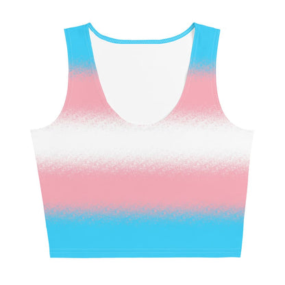 transgender crop top, trans mtf pride tank, flatlay front