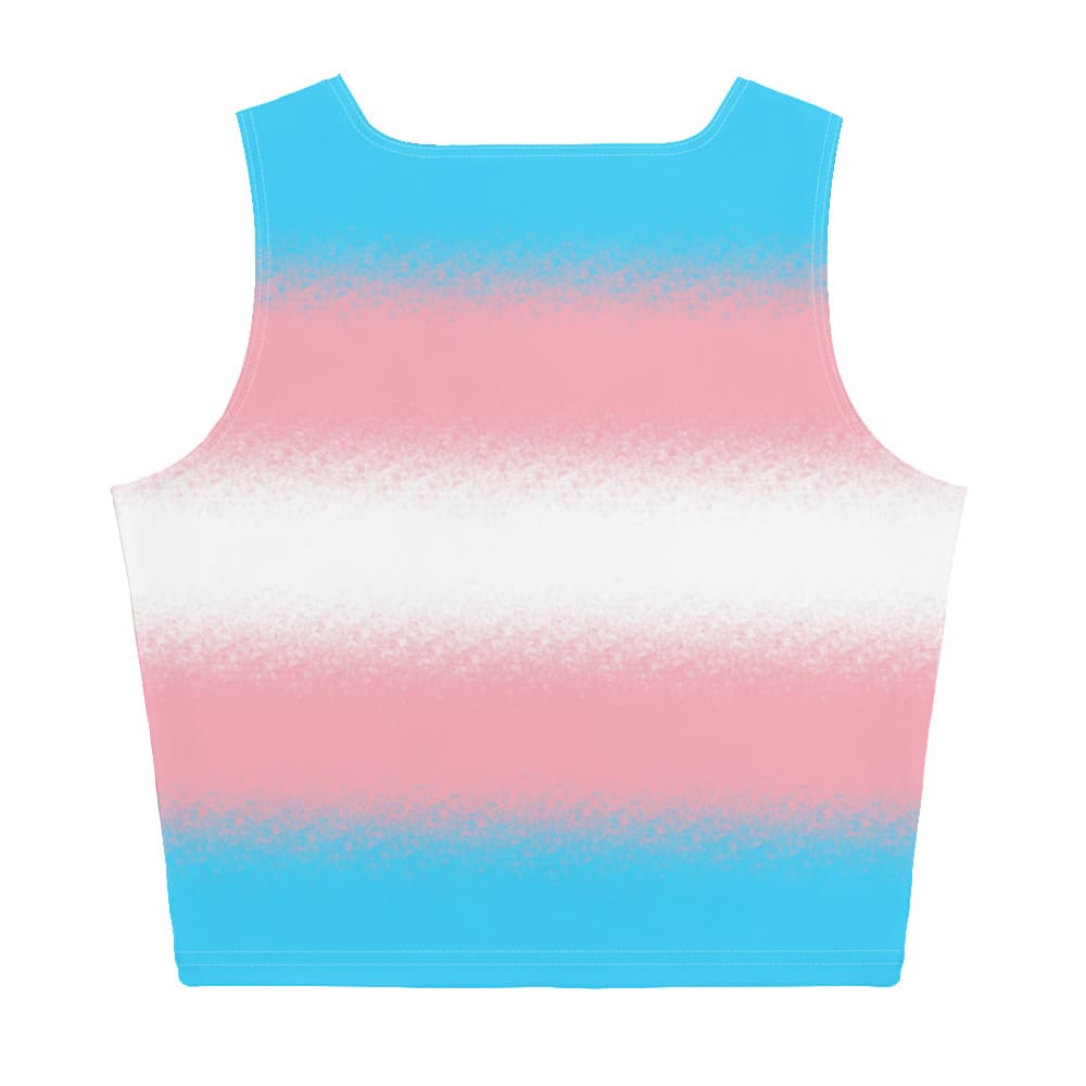 transgender crop top, trans mtf pride tank, flatlay back