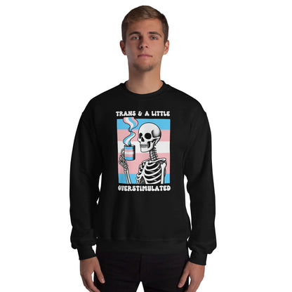 man wears transgender anxiety sweatshirt