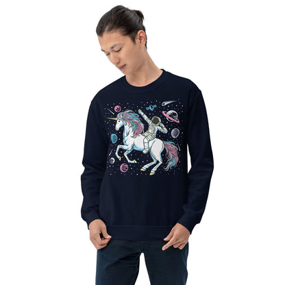 Person wearing a black sweatshirt with a transgender graphic design on a white background