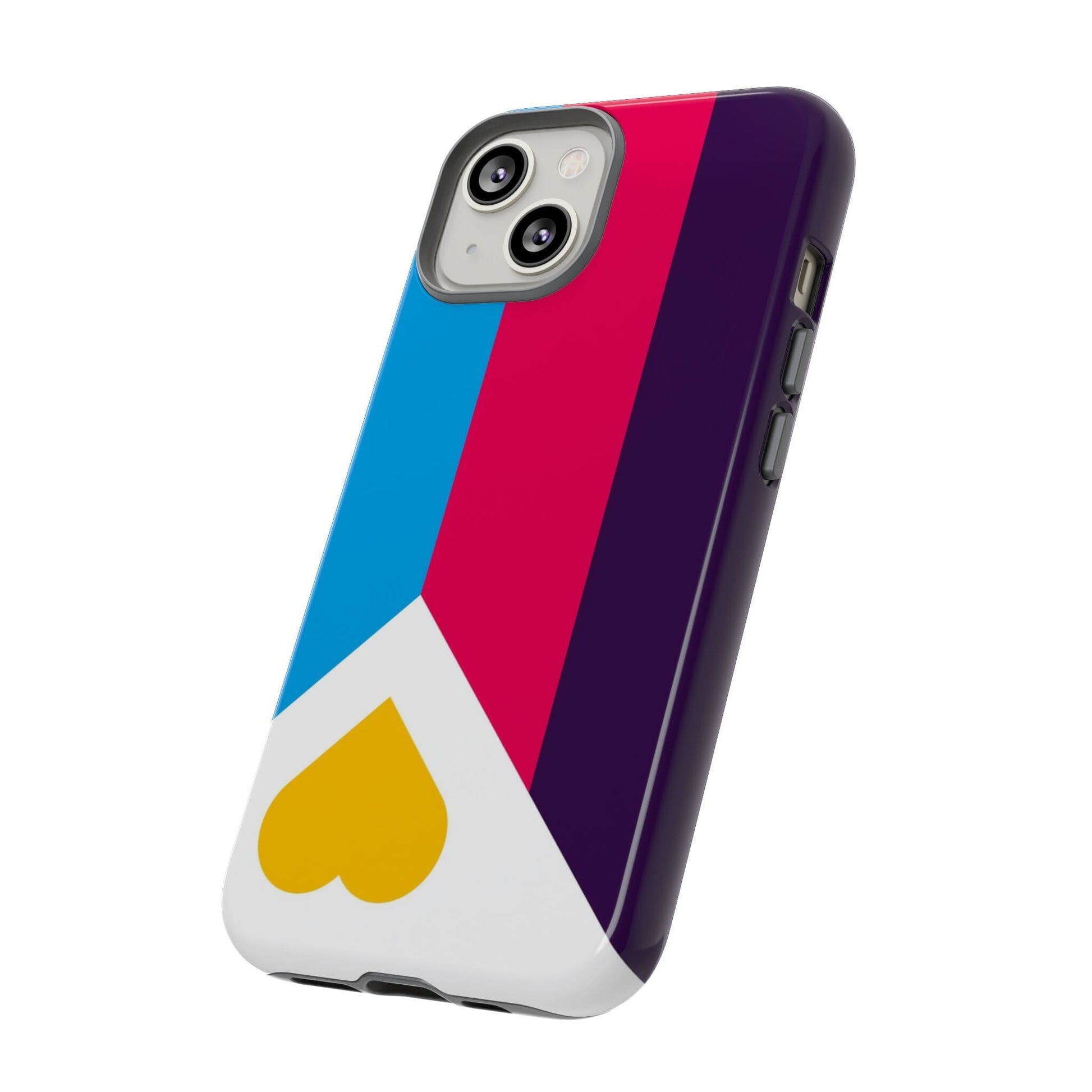 Tricolor polyamory flag phone case, side