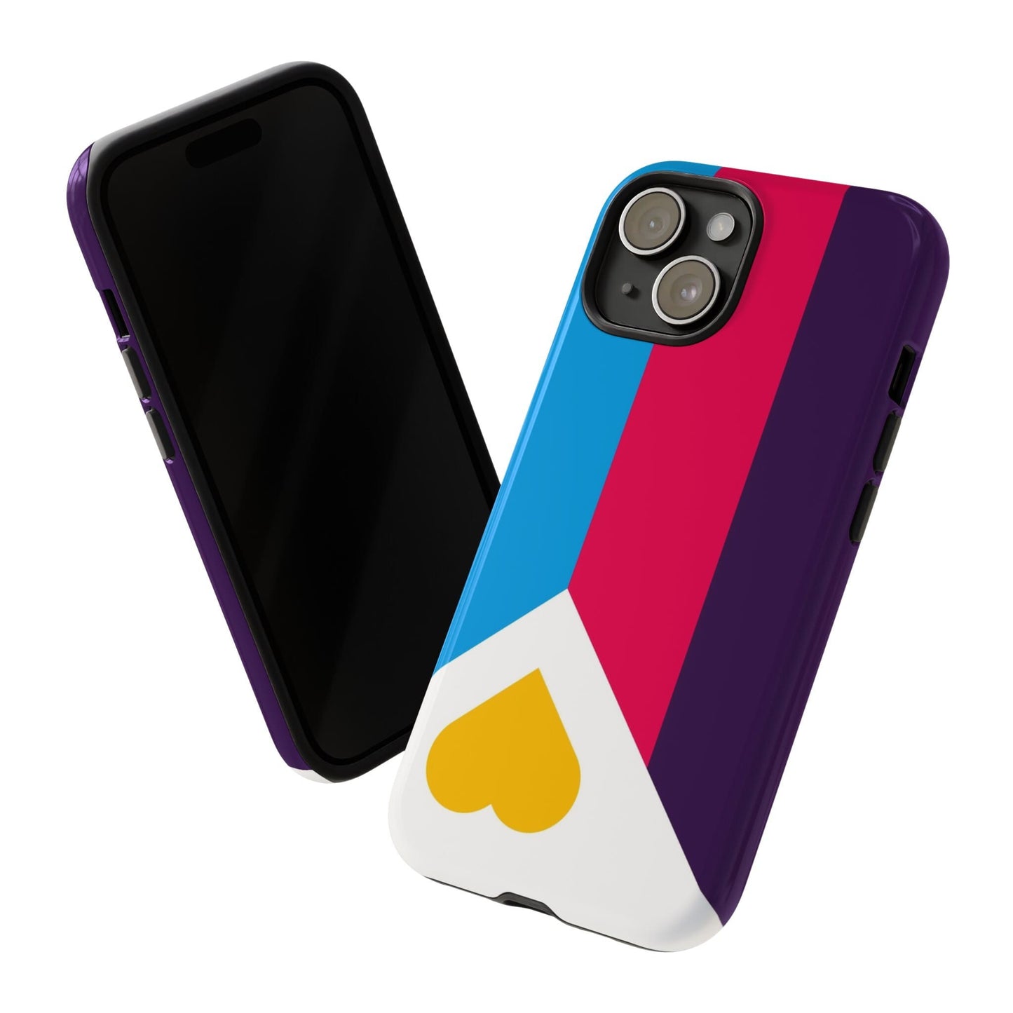 Tricolor polyamory flag phone case, tilt