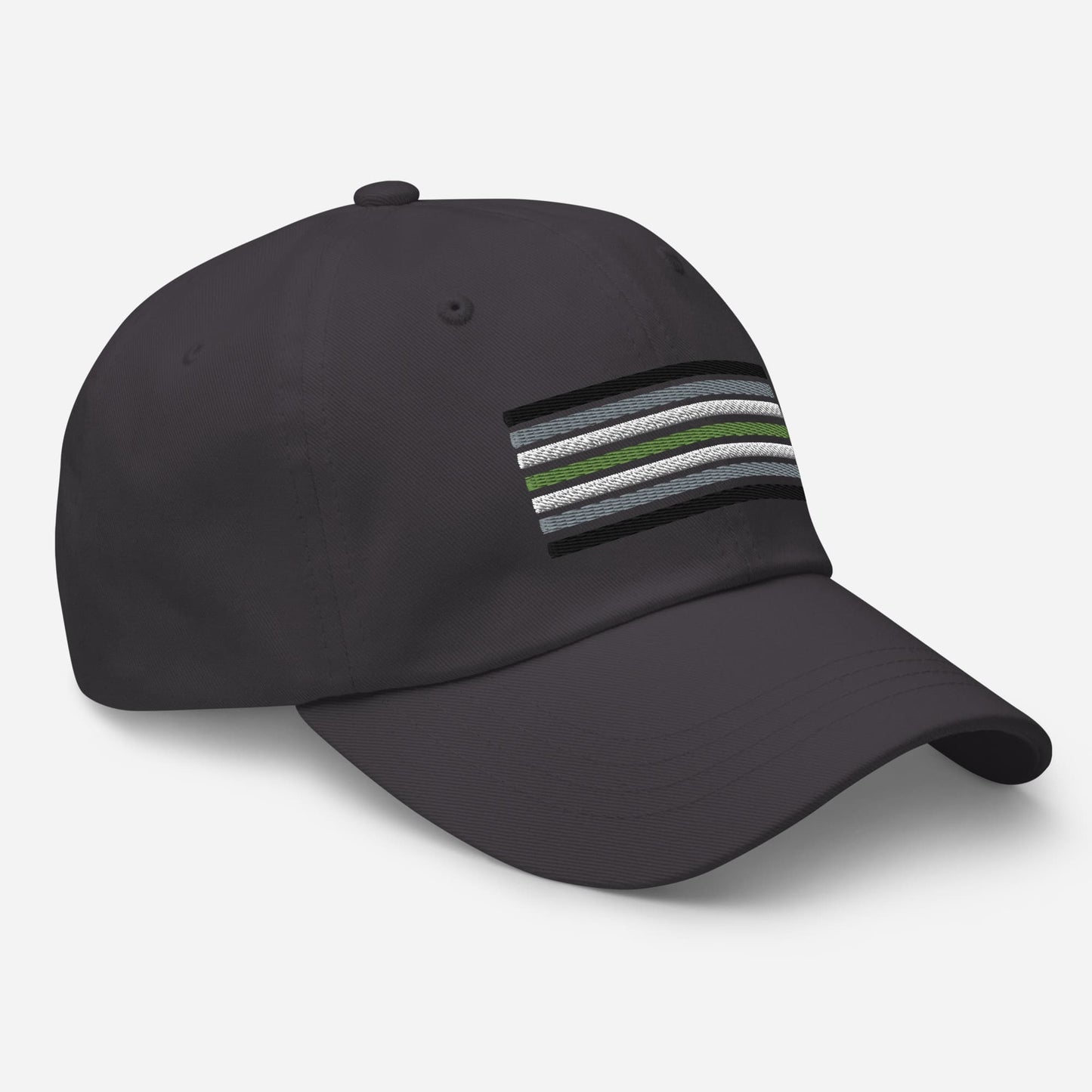 agender hat, genderless pride embroidered cap, right