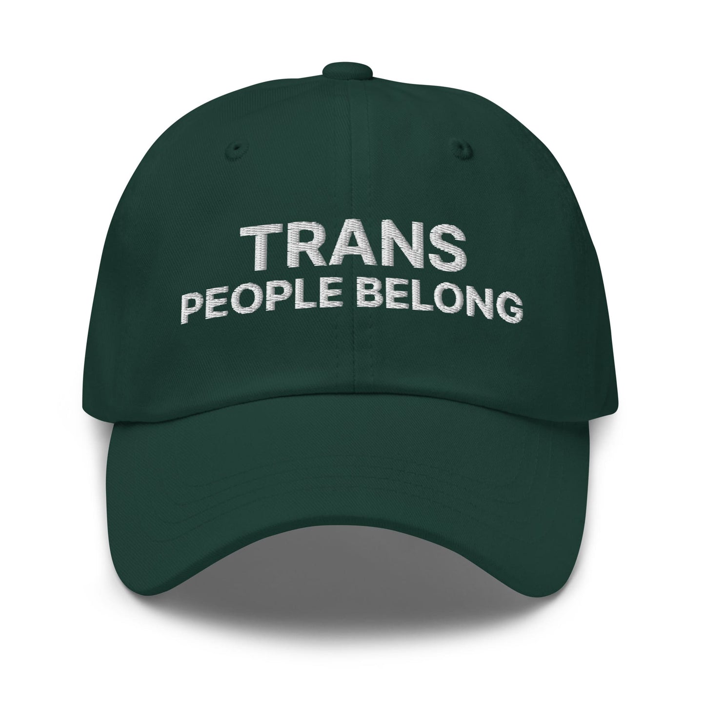 transgender embroidery baseball hat, green