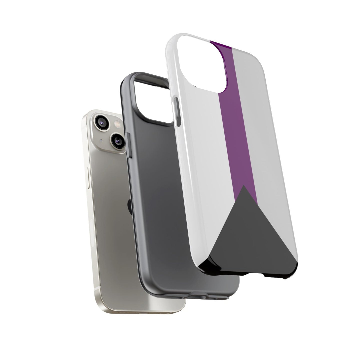 demisexual flag phone case, layers