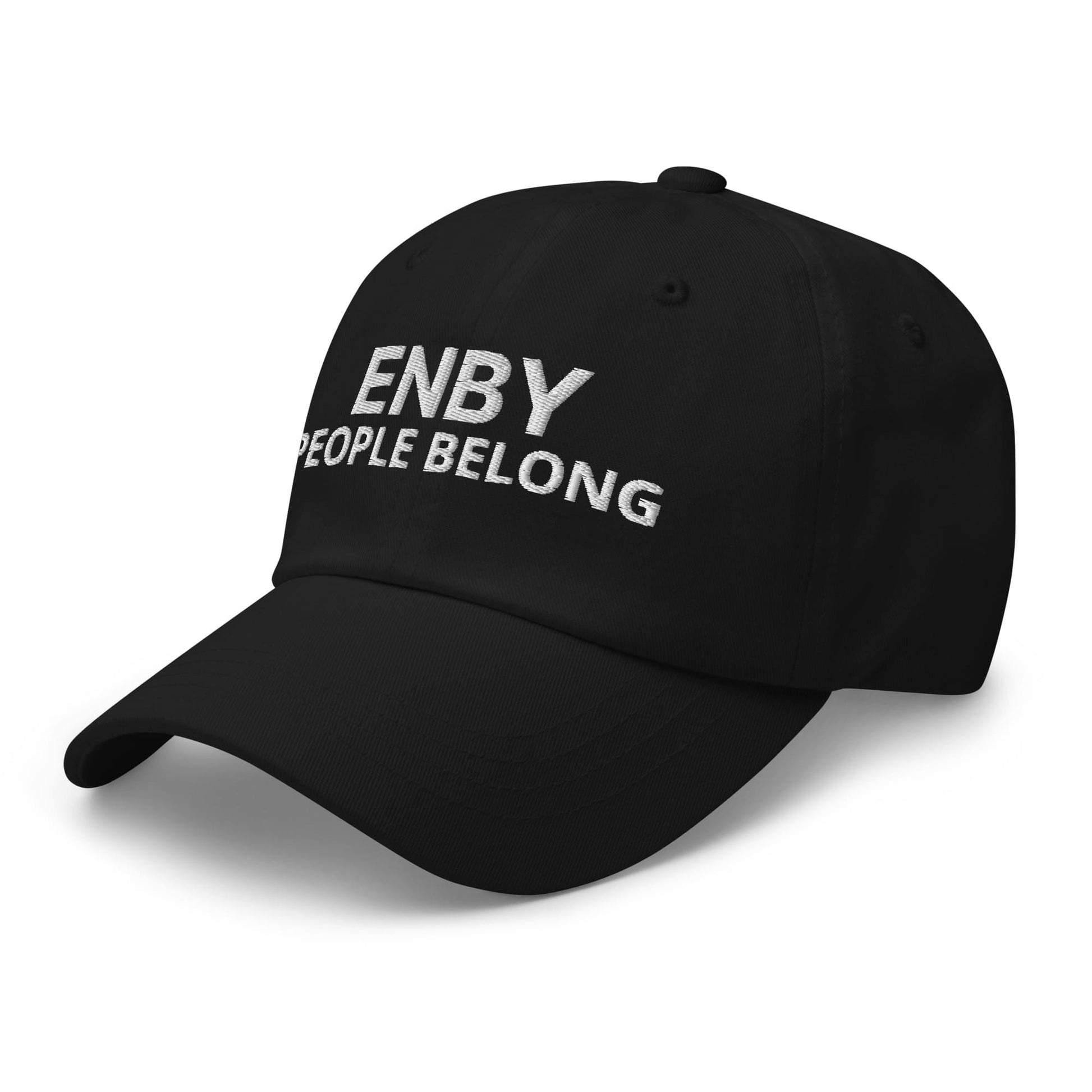 nonbinary embroidery hat enby people belong, side