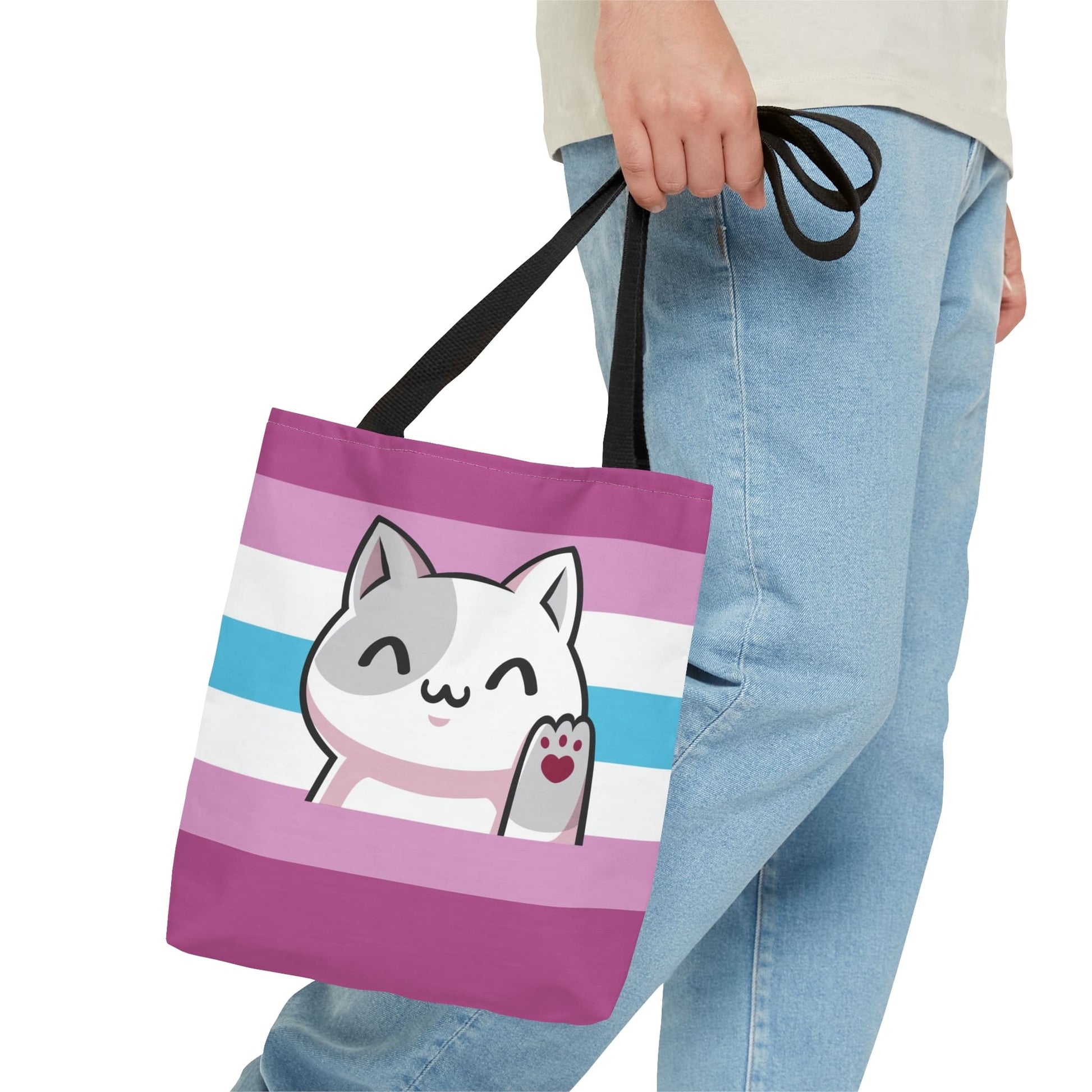 femboy tote bag, cute cat, small