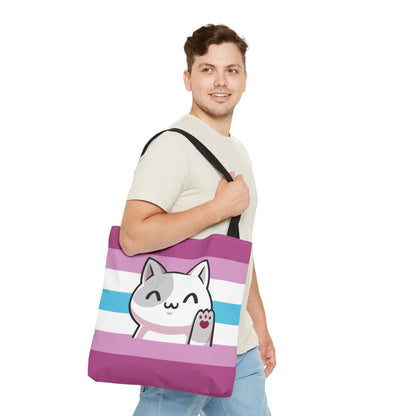 femboy tote bag, cute cat, large