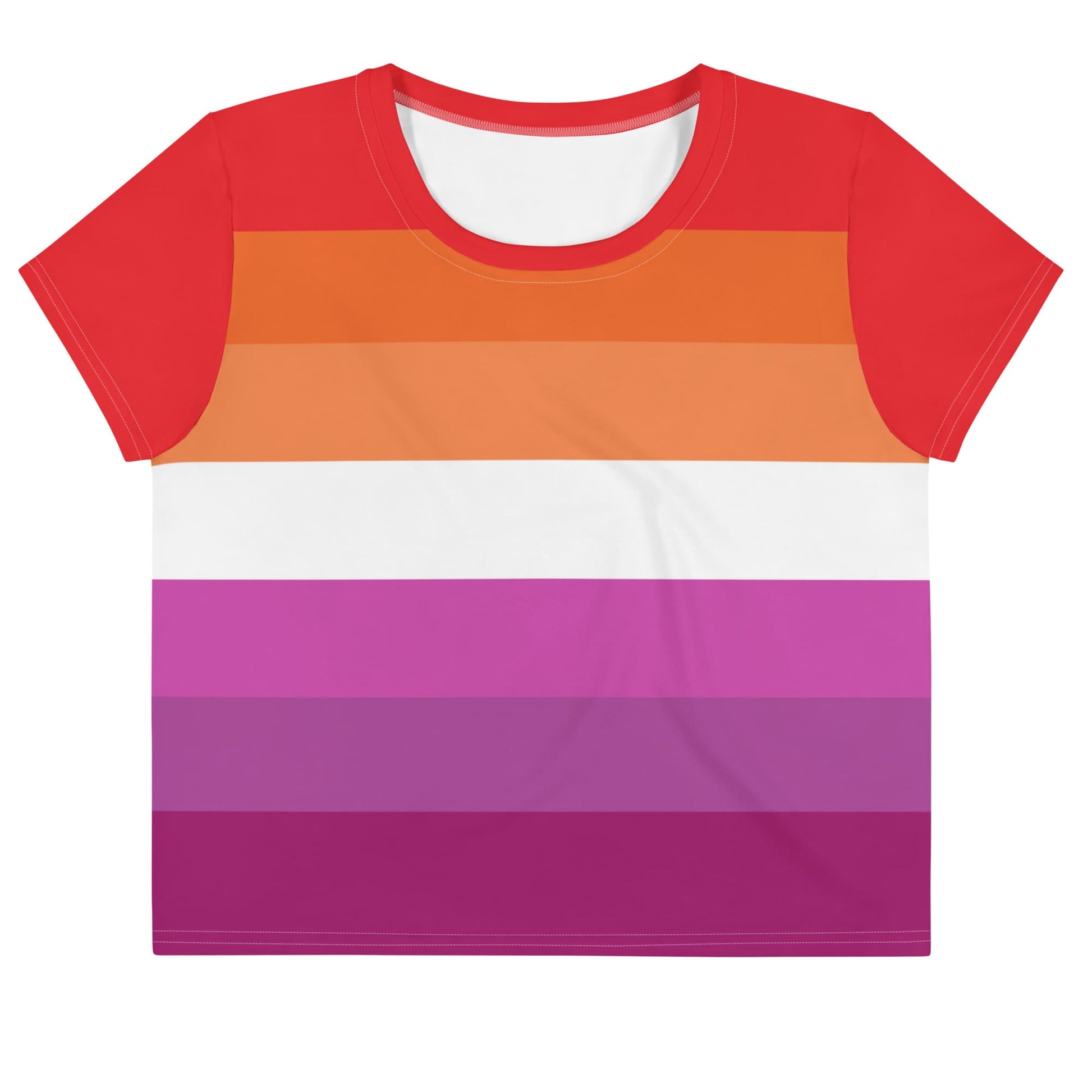 lesbian crop top, flatlay front