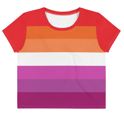 lesbian crop top, flatlay front