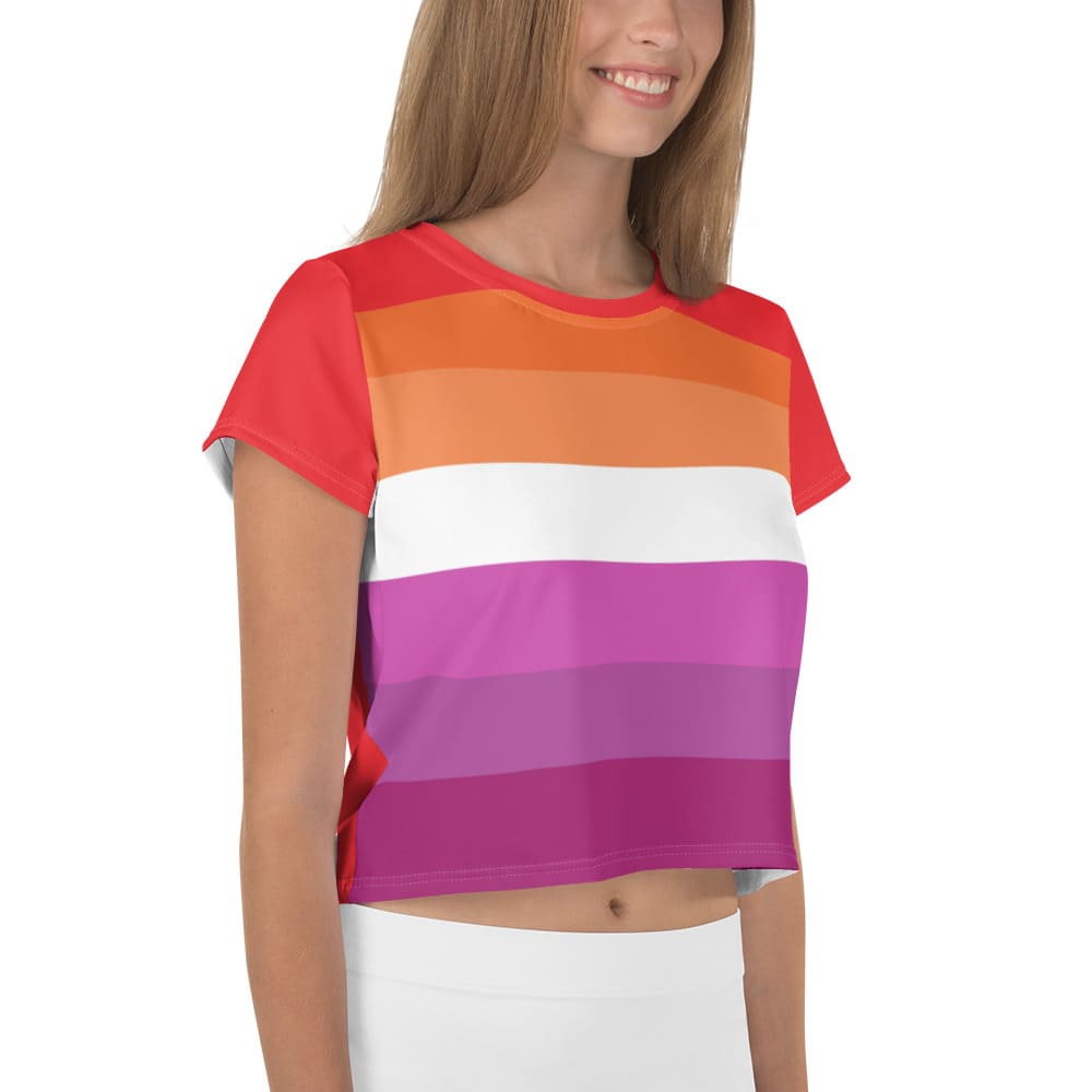 lesbian crop top, model 1 right