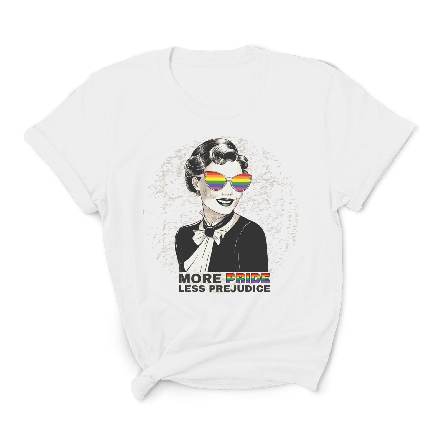 Retro LGBT t-shirt more pride less prejudice