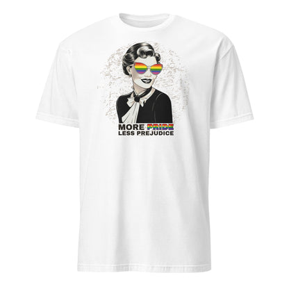 Retro LGBT t-shirt more pride less prejudice, hang