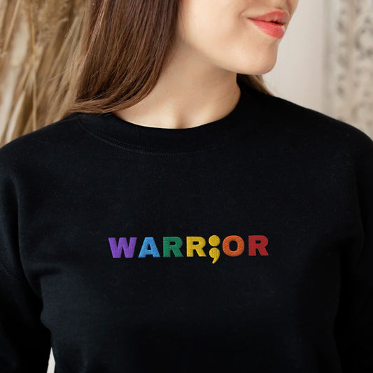 lgbt pride neurodiversity embroidered sweatshirt, model 1