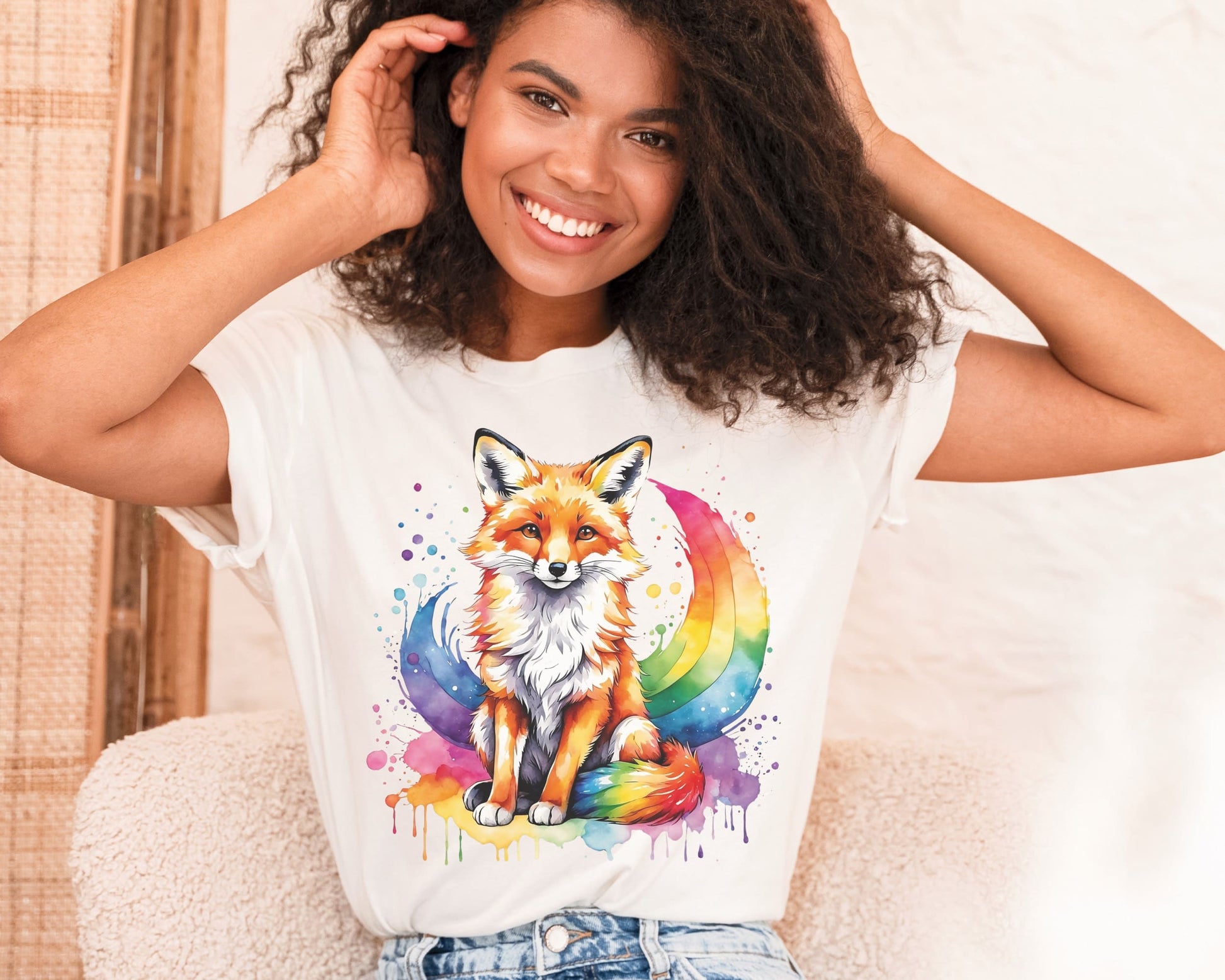 rainbow LGBT pride fox shirt