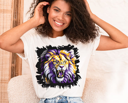 Nonbinary t-shirt subtle roaring lion