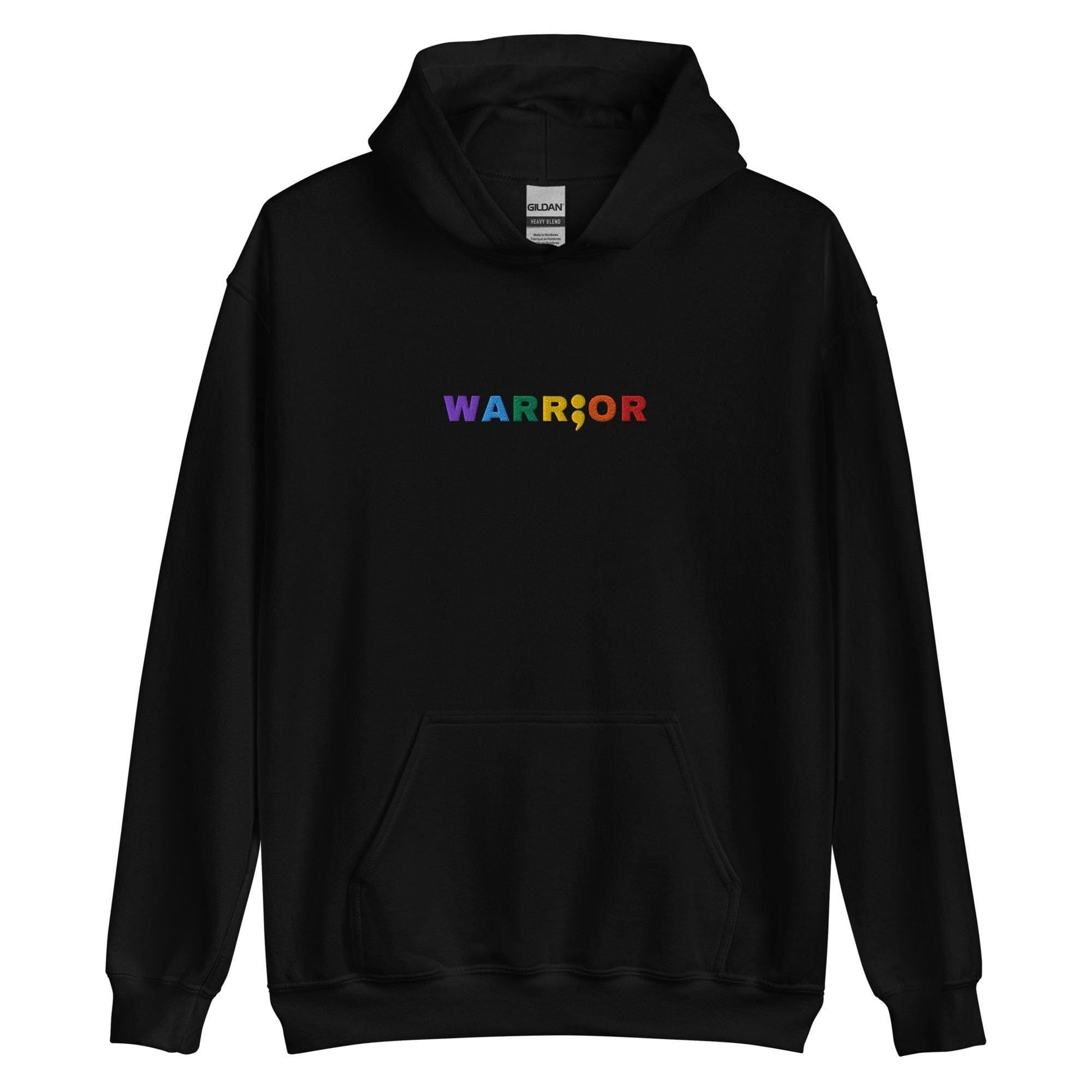 lgbt pride neurodiversity embroidery hoodie, black