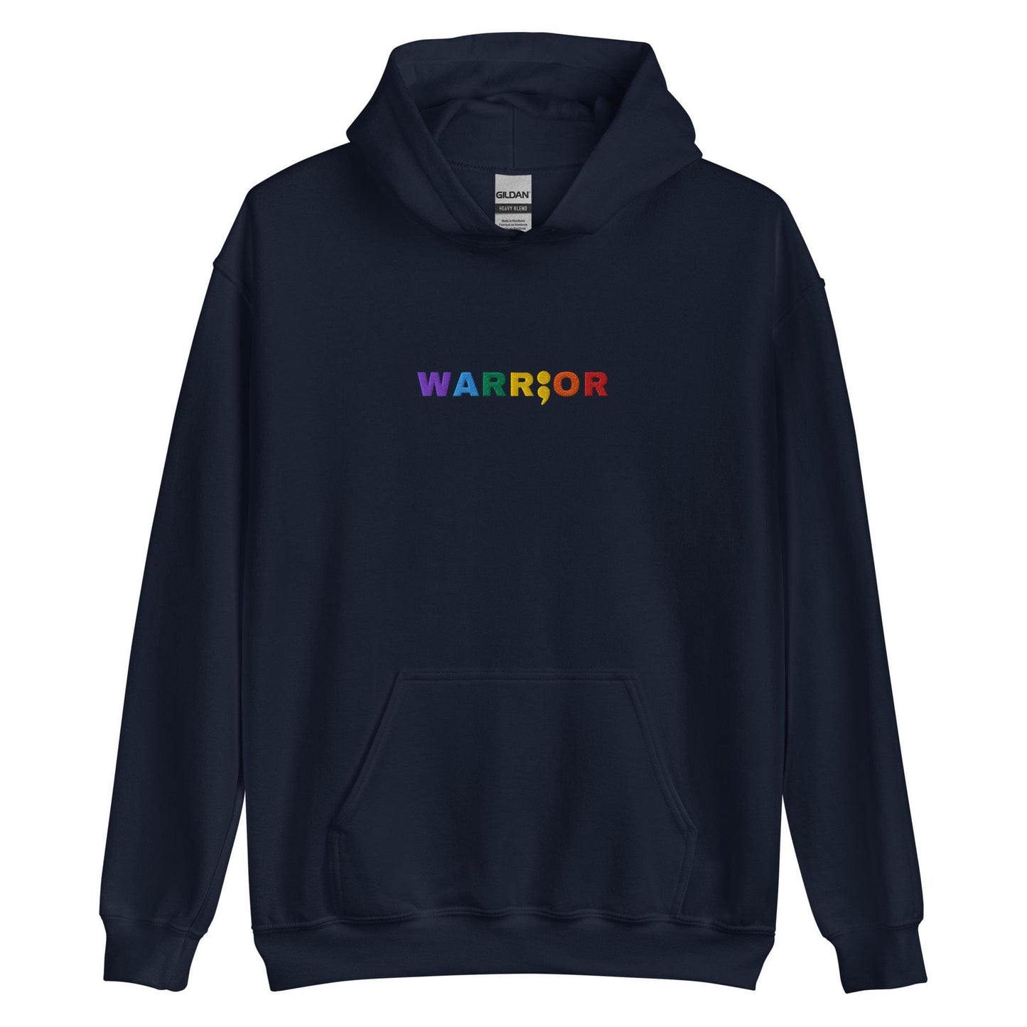 lgbt pride neurodiversity embroidery hoodie, navy