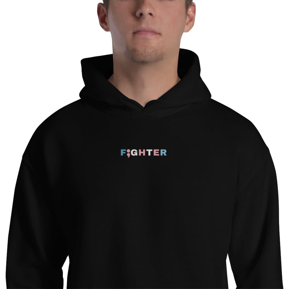 transgender neurodiversity embroidery hoodie, model 3