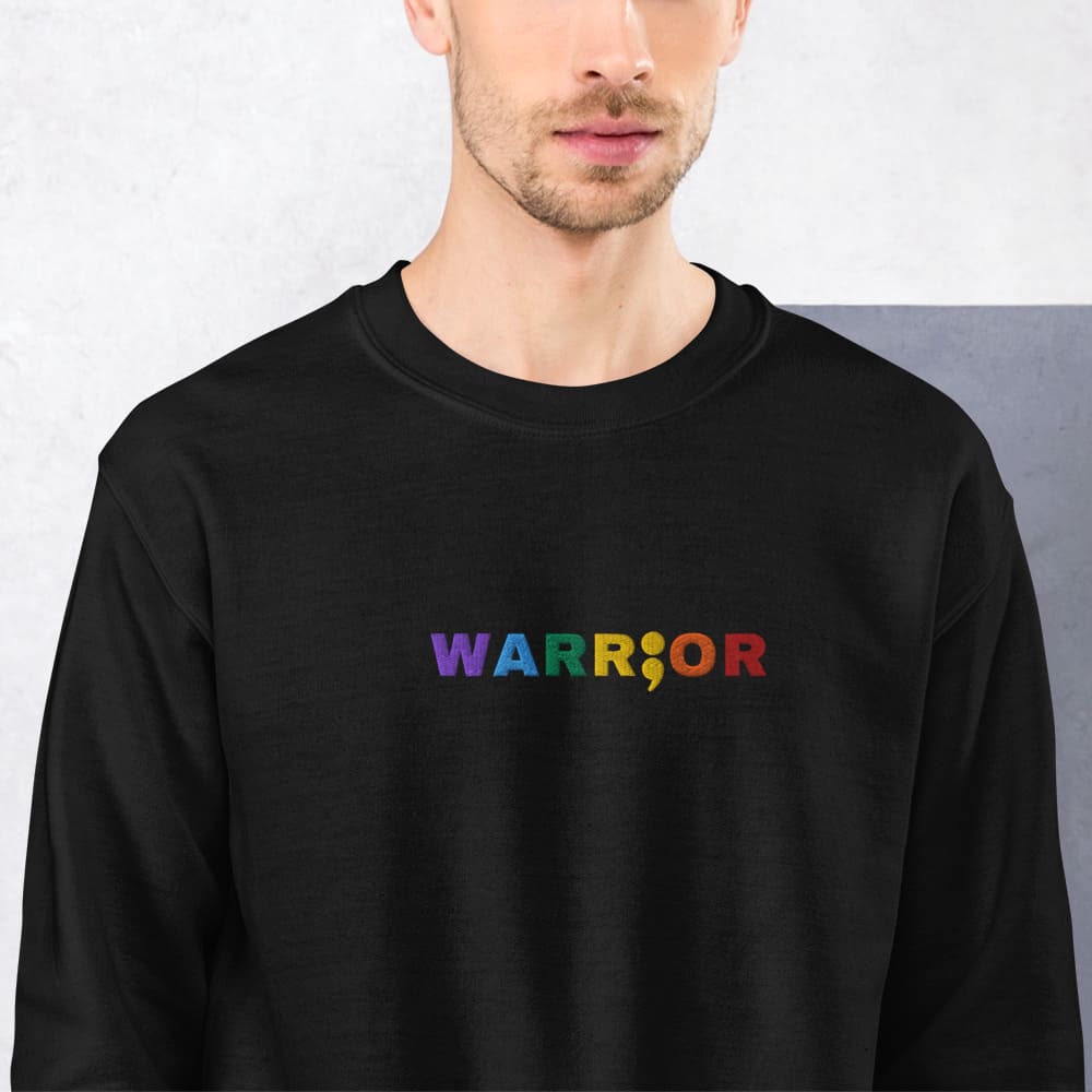 lgbt pride neurodiversity embroidered sweatshirt, model 4