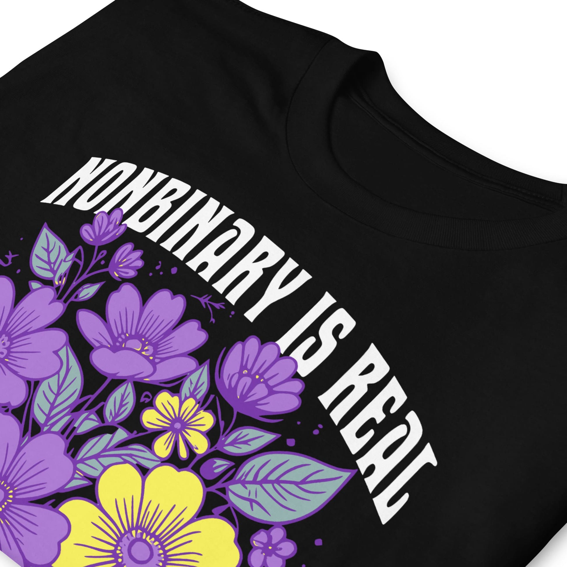 floral nonbinary shirt, zoom