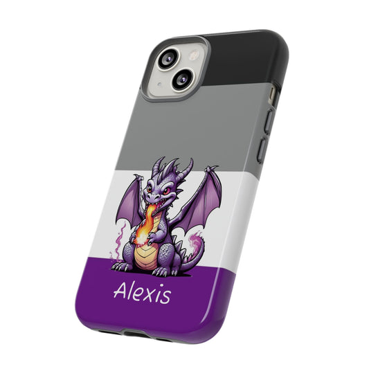 personalised asexual dragon phone case, side