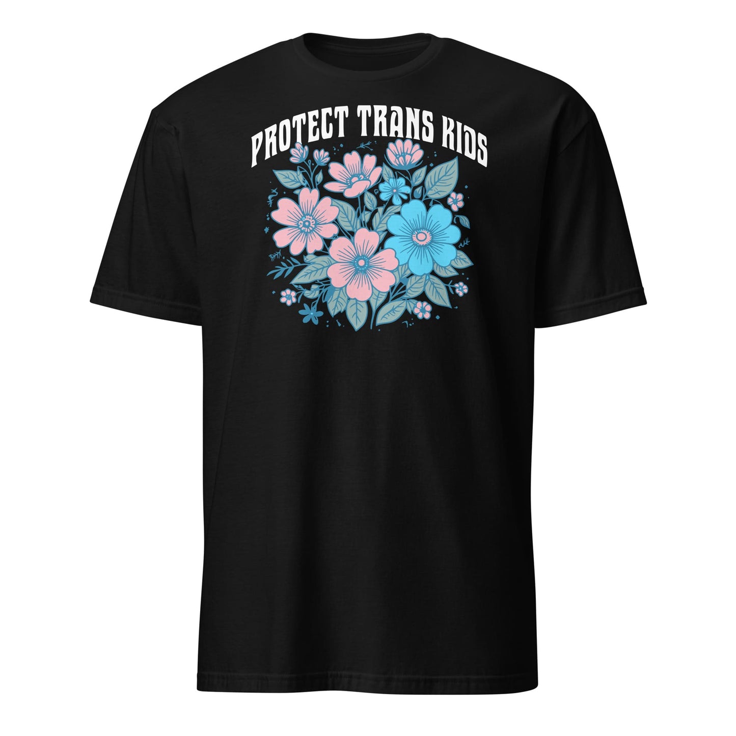 protect trans kids floral transgender shirt, black