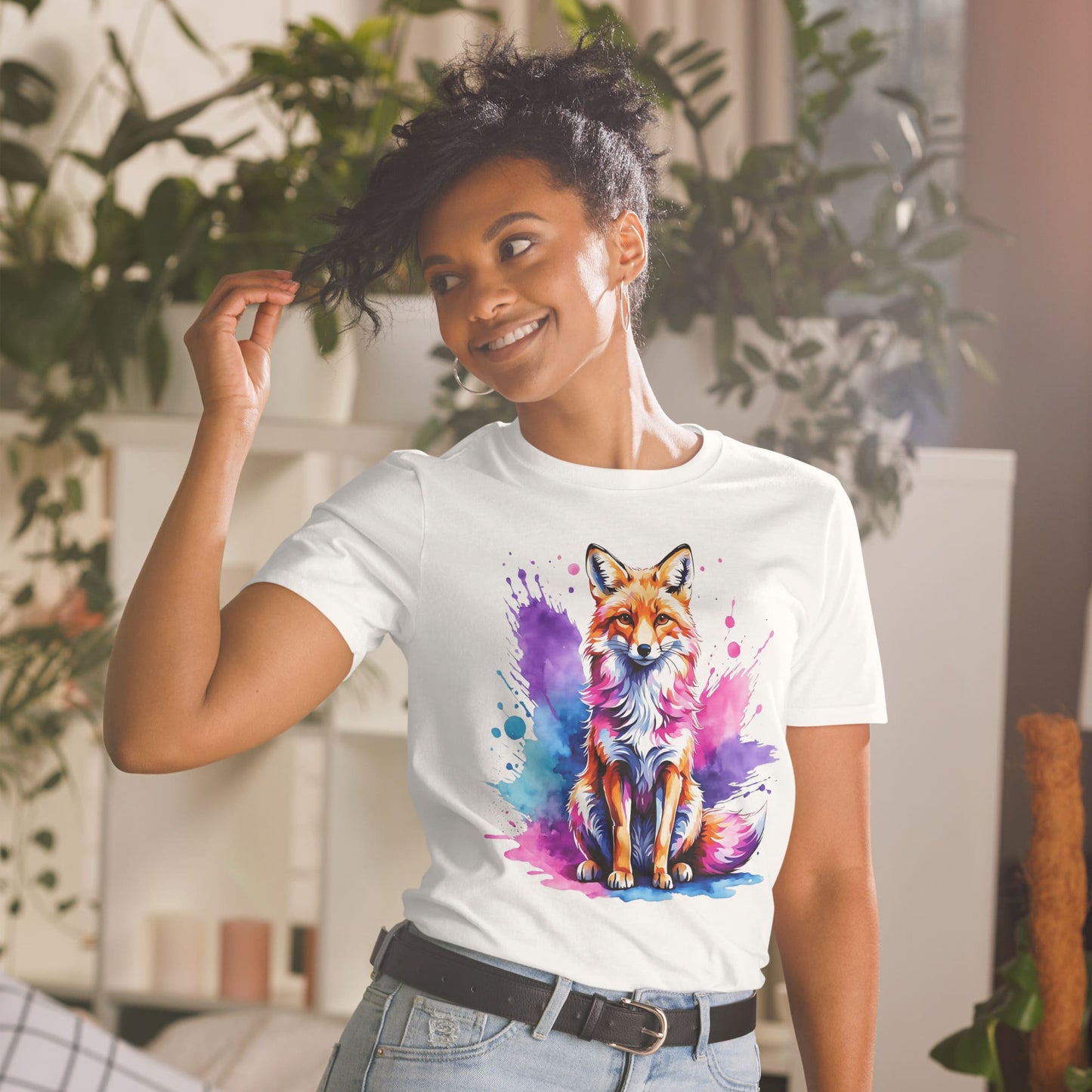 bisexual fox shirt, model