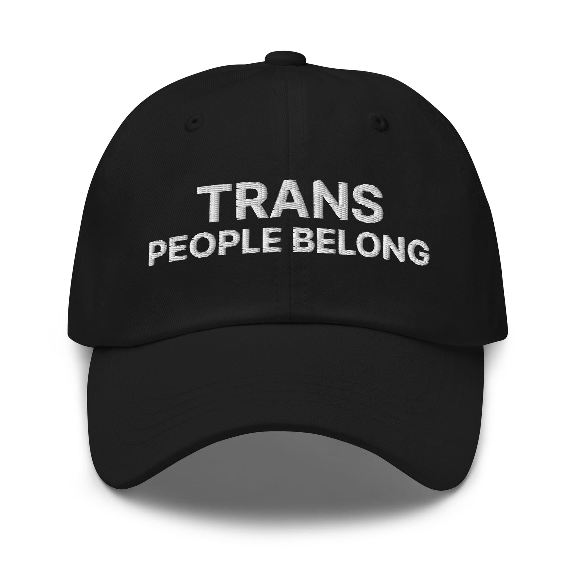 transgender embroidery baseball hat, black