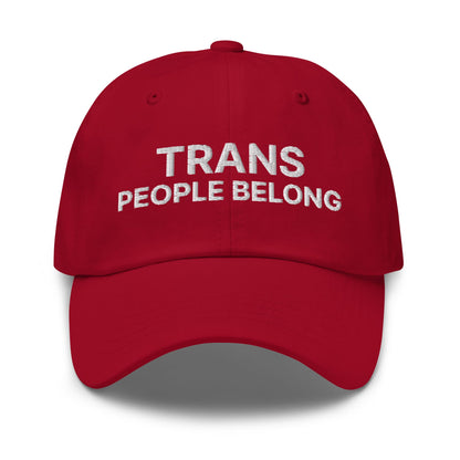 transgender embroidery baseball hat, red