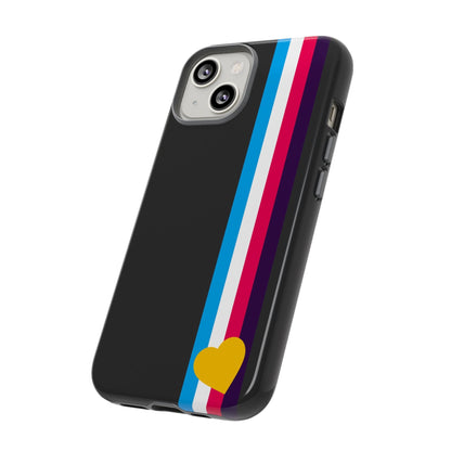 tricolor polyamory phone case, side