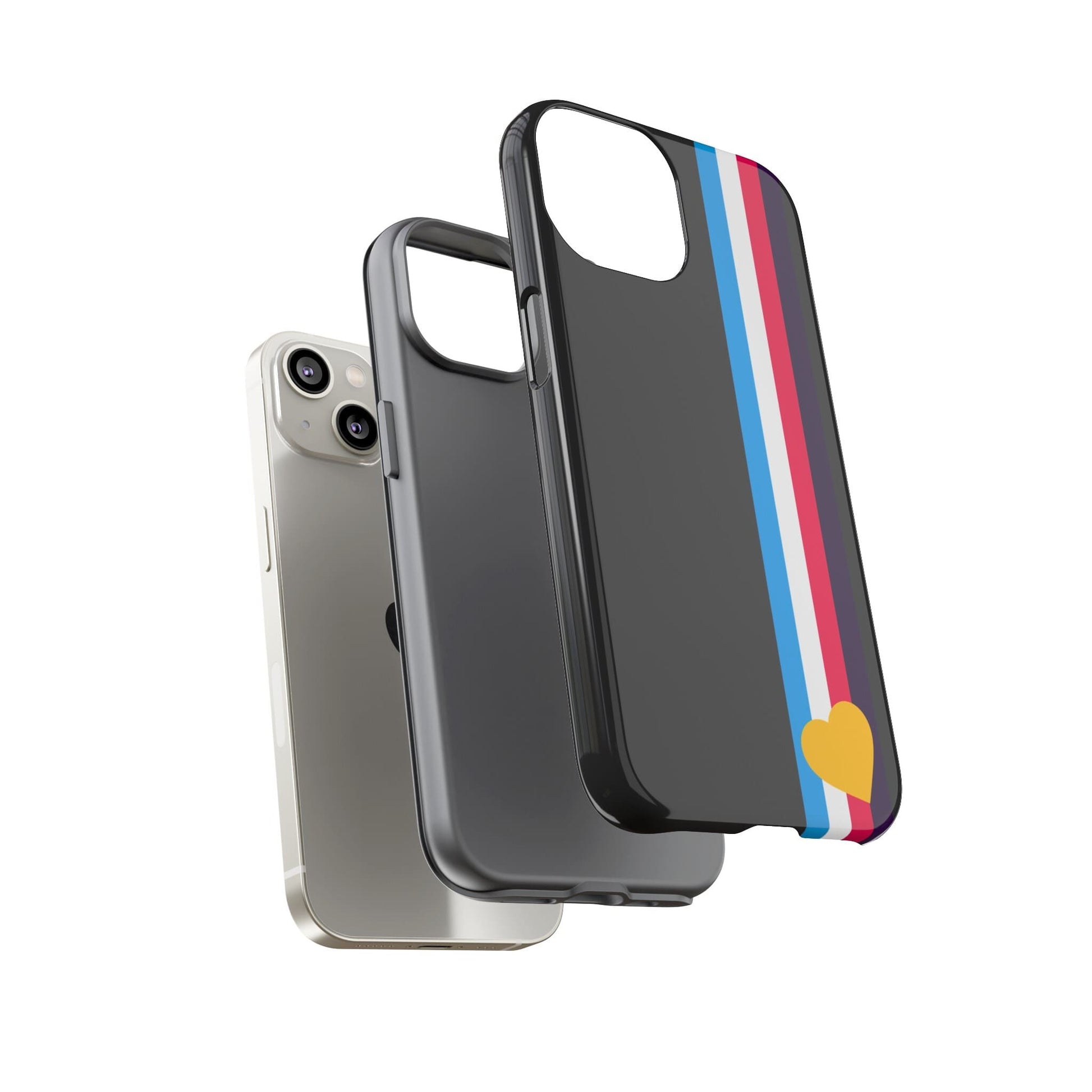 tricolor polyamory phone case, layer